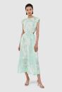 Nina Silk Linen Cut Out Midi Dress