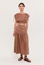 Lila Linen Midi Skirt