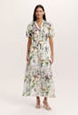 Wildflower Linen Silk Midi Dress