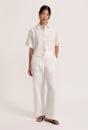 Lila Linen Short Sleeve Cropped Shirt
