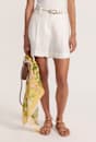Lila Linen Pleat Front Short