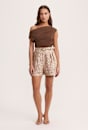 Juni Linen Pleat Front Short