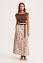 Juni Belted Linen Midi Skirt