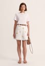 Lucia Linen Scallop Mini Skirt