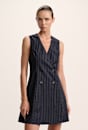 Polly Pinstripe Mini Dress