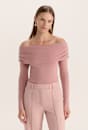 Coco Off Shoulder Long Sleeve Wool Top