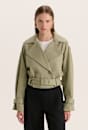 Lana Cropped Cotton Trench