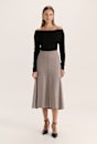 Karla Wool Panel Midi Skirt