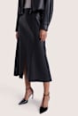 Viv Faux Leather Panel Midi Skirt