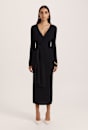 Elle Wool Blend Wrap Knit Dress