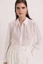 Ash Silk Chiffon Cropped Shirt