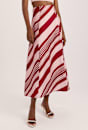 La Belle Stripe Midi Skirt