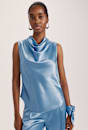 Sallee Satin Cowl Neck Top