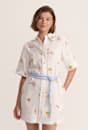 Lucia Linen Scallop Mini Dress