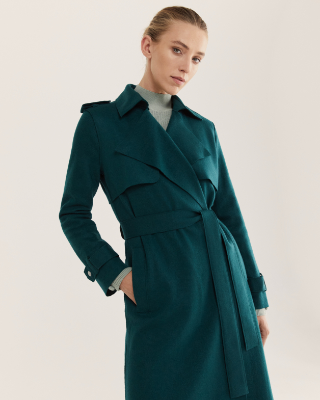 Emerald green hotsell trench coat