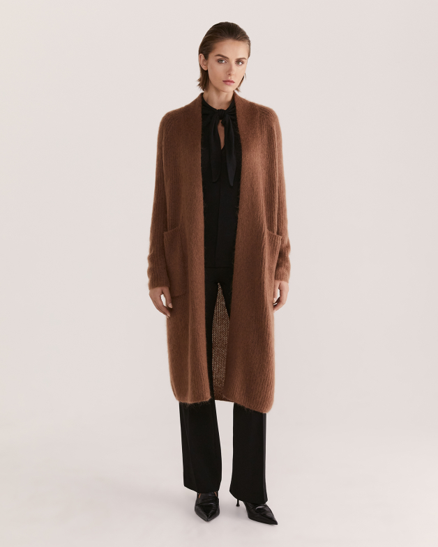 Brown cardigan coat Clearance