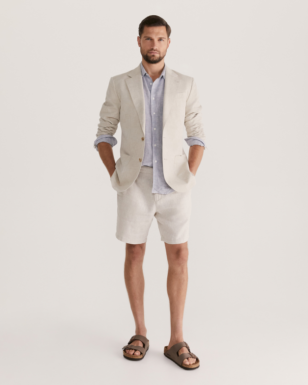 Linen shorts deals and jacket