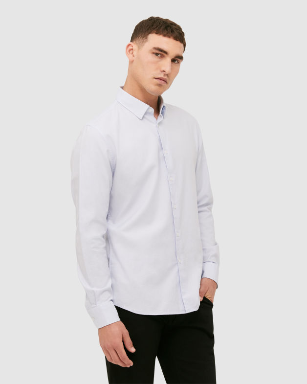 Clay Long Sleeve Classic Shirt in BLUE