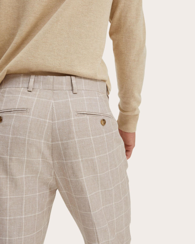 Juan Check Item Pant in LIGHT BROWN