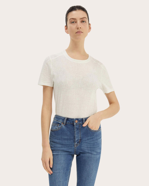 Lucille Textured Tee in IVORY