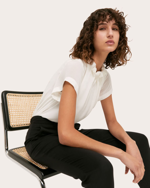 Willa High Neck Top in OFF WHITE
