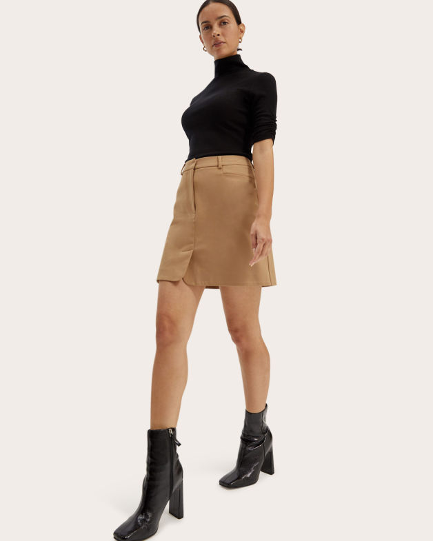 Tia Mini Skirt in LATTE