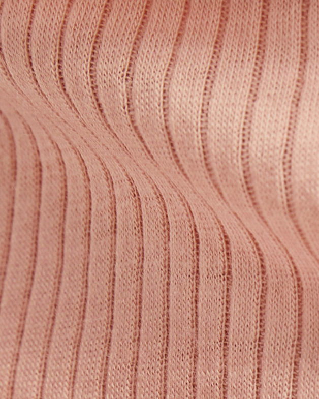 Lou Merino Wool Rib Long Sleeve Top in ROSE