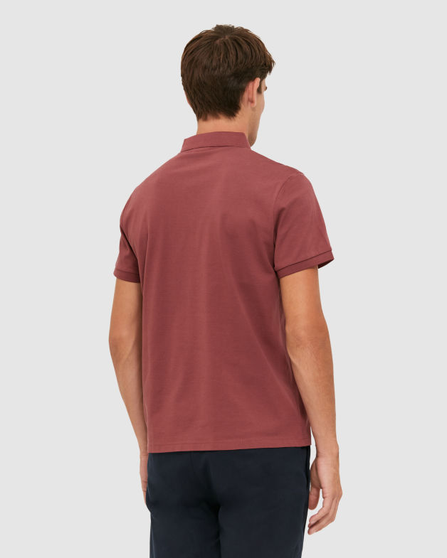 Liam Double Mercerised Polo in BORDEAUX