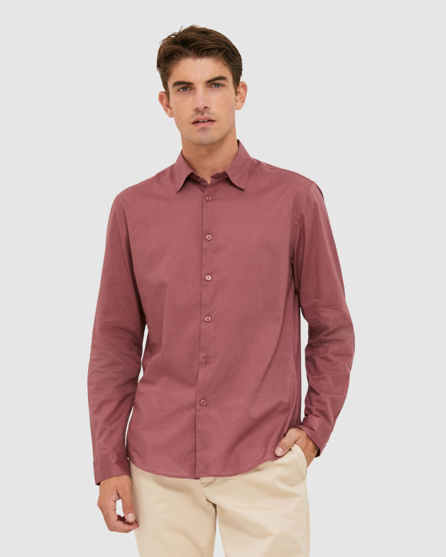 Jay Long Sleeve Voile Shirt in ROSE