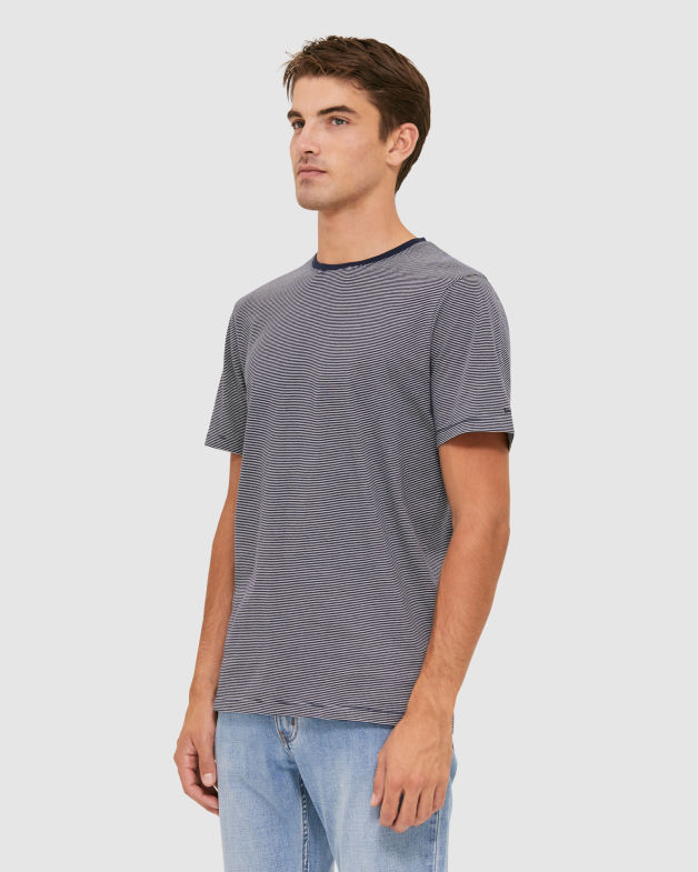 Vinny Stripe Tee in INK