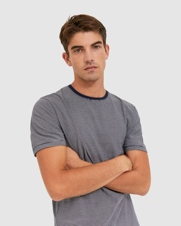 Vinny Stripe Tee in INK
