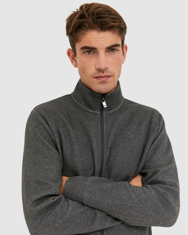 Victor Funnel Neck Jacket in CHARCOAL