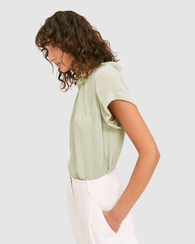 Willa High Neck Top in MINT