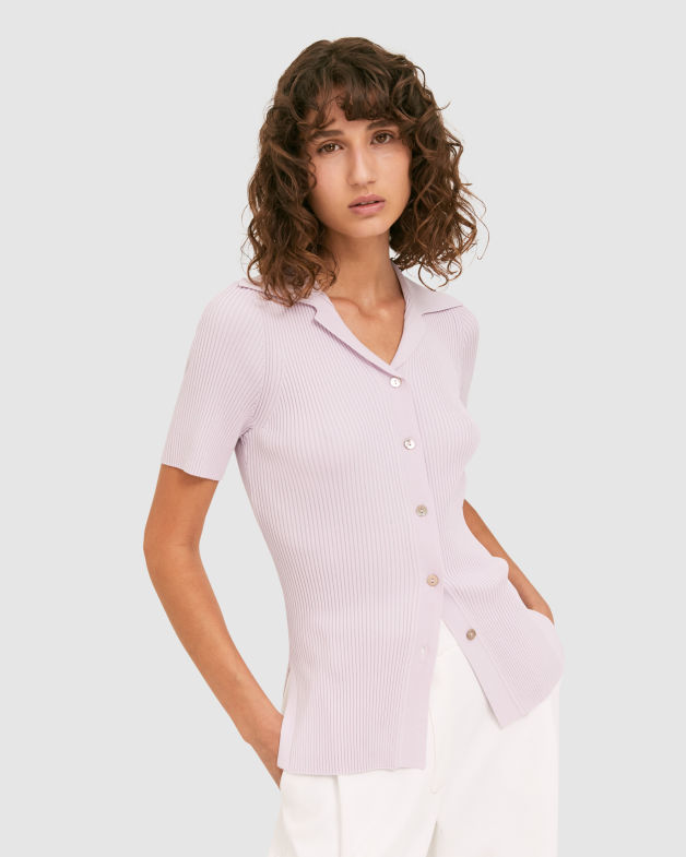 Victoria Knit Shirt in ROSE QUARTZ