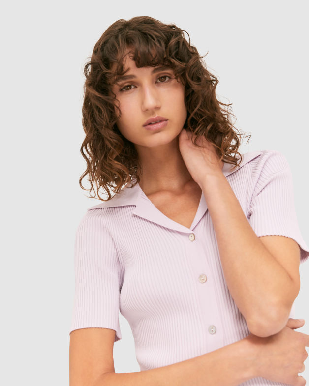 Victoria Knit Shirt in ROSE QUARTZ
