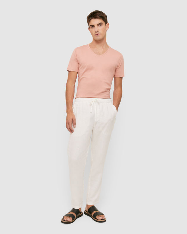 Daniel V Neck Tee in CLAY