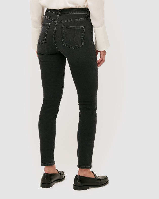 Anna High Rise Cropped Skinny Jean in WASHED BLACK