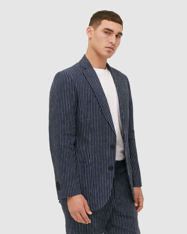 Harcourt Linen Jacket in NAVY