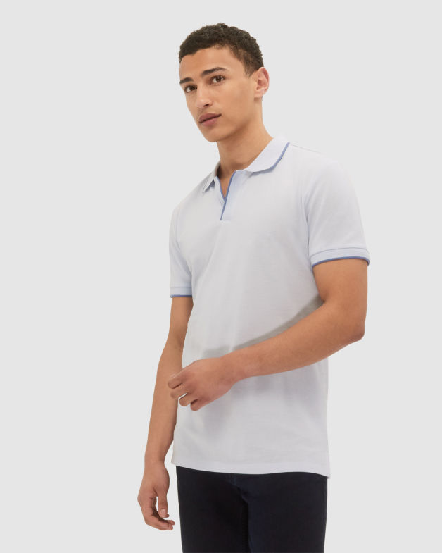 Armando Tipped Polo in SEASPRAY