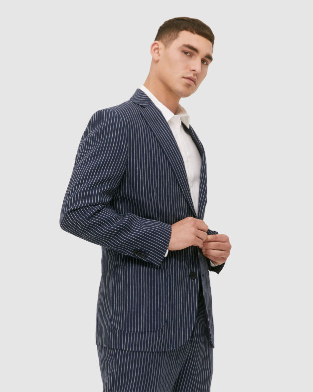 Harcourt Linen Jacket in NAVY