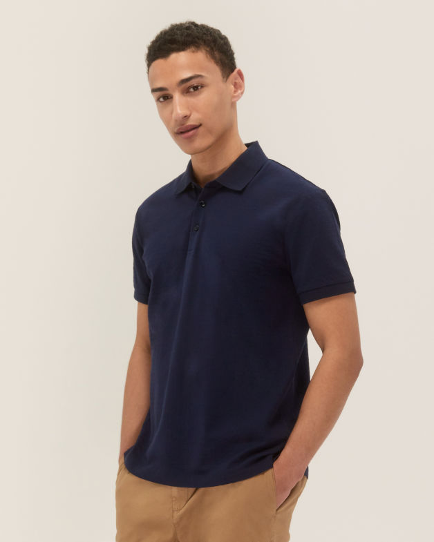 Carlos Textured Polo in NAVY