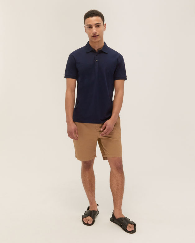 Carlos Textured Polo in NAVY
