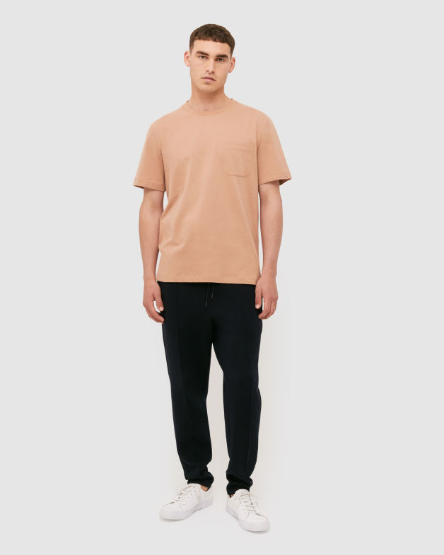 Otto Short Sleeve Stripe Linen Tee in COPPER