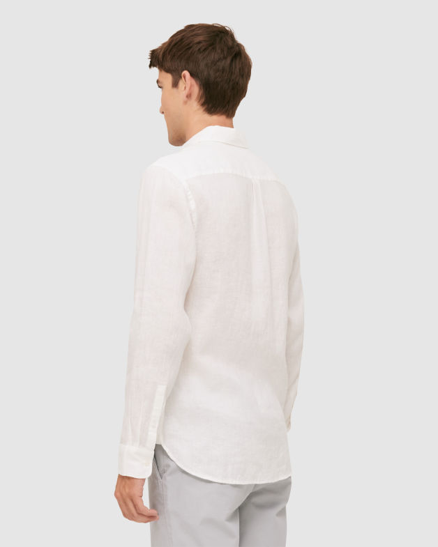 Noah Lightweight Linen Shirt in WHITE