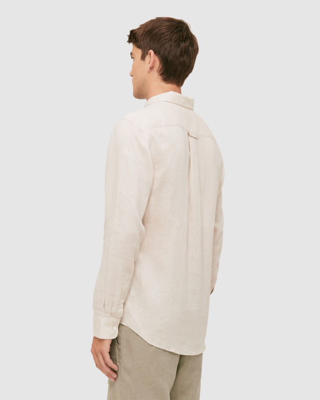 Anderson Classic Linen Pocket Shirt in OATMEAL