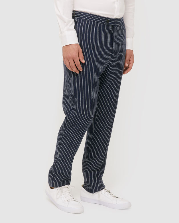 Harcourt Linen Pant in NAVY
