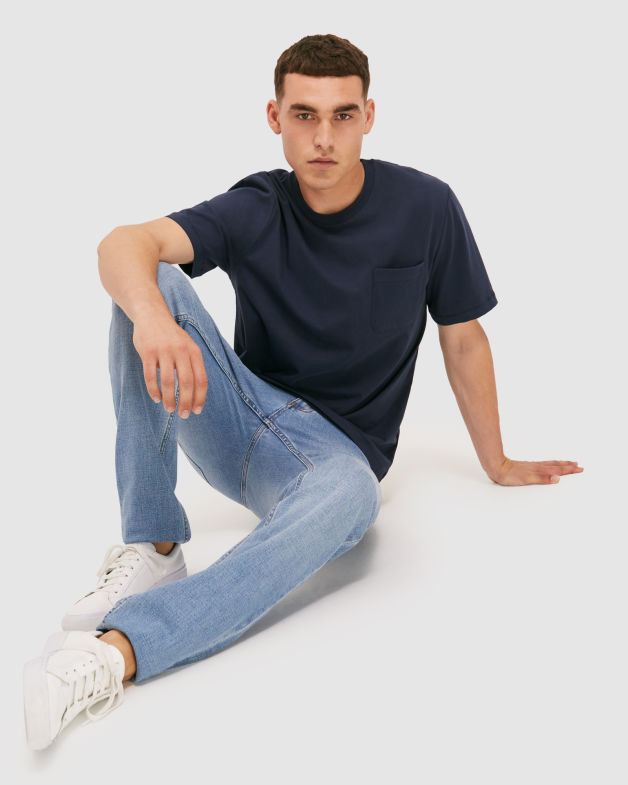 Walker Short Sleeve Logo Tee in ULTRA NAVY