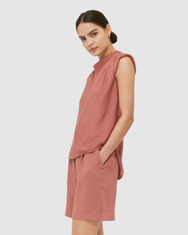 Lillian Gathered Tank Top in RASPBERRY