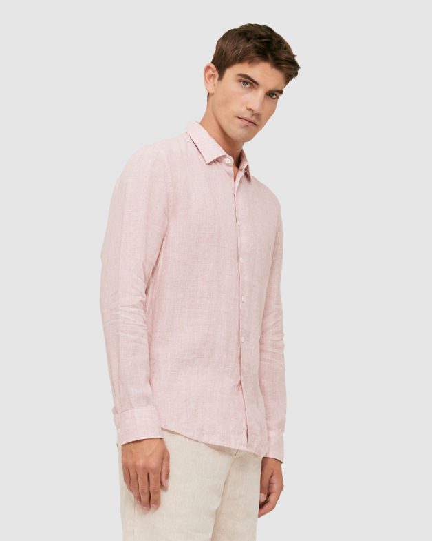Anderson Classic Yarn Dyed Linen Shirt in CLAY