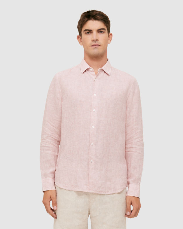 Anderson Classic Yarn Dyed Linen Shirt in CLAY